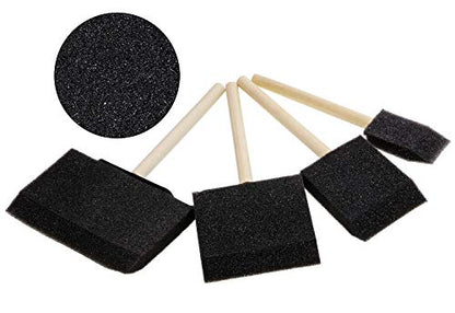 Tupalizy Assorted Sizes Sponge Brushes for Painting DIY Crafts Foam Paint Brush with Wooden Handles for Staining Stencils Art Project Decoupage Acrylics Varnishes Enamel Wood Smooth Surface(4PCS)