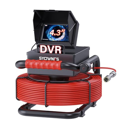Sewer Camera 66ft/20m 4.3" Pipe Inspection Camera with 16G DVR IP68 Waterproof Borescope w/LED Lights,Industrial Drain Endoscope for Home Wall Duct Drain Pipe Plumbing - size: 66FT/20M