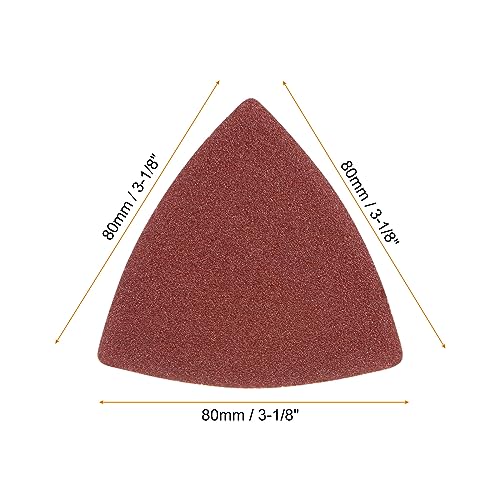 HARFINGTON 60pcs Triangular Hook & Loop Sandpapers 100 Grits 3-1/8" Aluminum Oxide Sanding Pads Random Orbital Mouse Detail Sander Papers Oscillating Multi Tool Sheets - size: 100 Grits