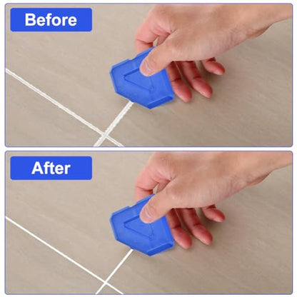 Silicone Caulking Tool, 3 in 1 Caulking Remover Glazing Compound Finishing Tool with 5 Replacement Silicone Scraper Pads, Grout Scraper Kit for Bathroom, Kitchen, Floor, Window, Sink Joint