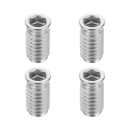 MECCANIXITY 4Pcs Threaded Inserts Nuts, M8x25mm Hex Socket Drive Nut Inserts for Wood - 304 Stainless Steel Screws Furniture Screw in Nuts Bolt Fastener Connector Wood - size: M8x25mm
