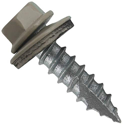 14 x 1 Clay Metal Roofing Screws - Hex Washer Head- Self-Starting/Tapping - EPDM Washer. 1 x 250 Count Bag - 250 Screws - color: CLAY, size: 1"