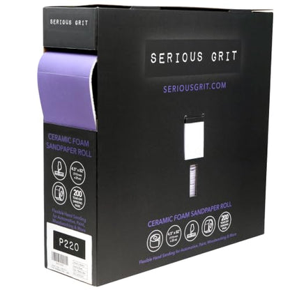 Serious Grit - P220 Grit Ceramic Foam Sandpaper Roll - 115mm x 25m - style: 220 Grit