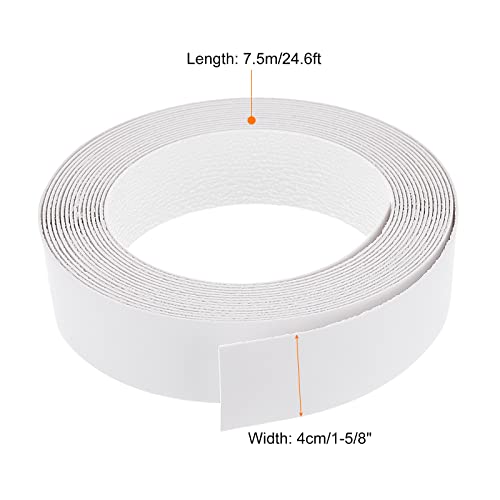 uxcell White PVC Edge Banding, 1-5/8" x 24.6ft Pre-Glued Flexible Edge Banding for Furniture Repair & Restoration - size: 1-5/8 Inch x 24.6ft