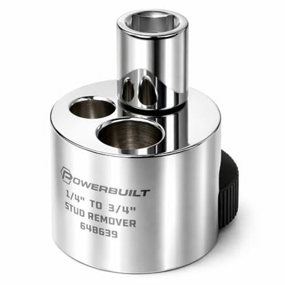 Powerbuilt Stud Extractor Tool, Remove 1/4" to 3/4" Nuts, Broken, or Seized Studs, Grip Damaged Bolts- 648639, Silver