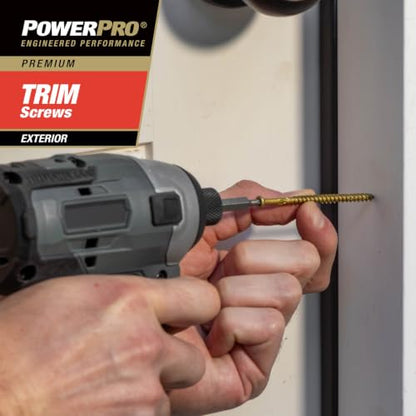 Power Pro Premium Exterior Trim Screws, #9 x 2in, 115 Pieces, Bronze - color: Bronze, size: #9 x 2 inch, style: 1lb