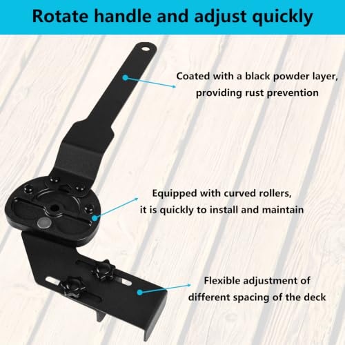 Deck Board Straightening Tool, Heavy Duty Wheeled Deck Straightening Tool, Adjustable Straightening and Locking Tool for Faster & Easier Deck Installation, Suitable for Wooden & Metal Decks