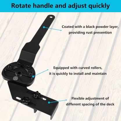 Deck Board Straightening Tool, Heavy Duty Wheeled Deck Straightening Tool, Adjustable Straightening and Locking Tool for Faster & Easier Deck Installation, Suitable for Wooden & Metal Decks
