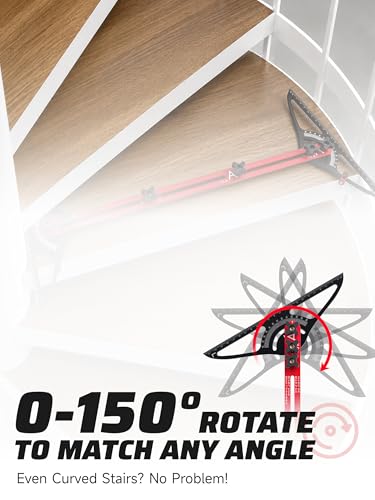Stair Tread Template Tool for DIYers & Professional Carpenters - color: red