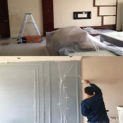 35 Pieces Plastic Drop Cloth, Multiple Waterproof Cloth Sheets for Painting, Dust-Proof and Rustproof, 35 Pieces 9x12 Feet Tarp, Furniture Cover - size: 35 Pieces