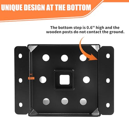 6x6 Post Base 4 Pcs,Post Brackets (Inner Size 5.5"x5.5"),2mm Thick - size: 6X6 4PCS