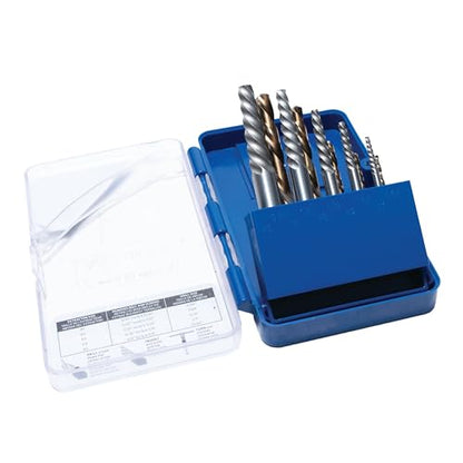 Century Drill & Tool 88710 Screw Extractor & Left Hand Drill Bit Set, 10 - size: 10-piece Spiral Flute