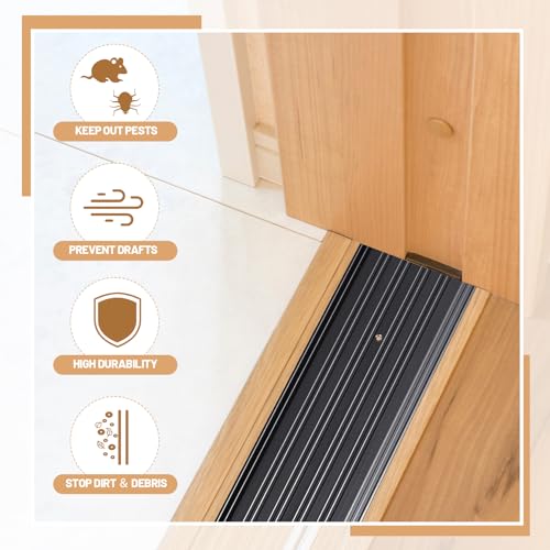 Tandefio 4 Pcs 6" X 1/4" X 36" Aluminum Saddle Door Threshold, Black - color: Black, size: 6" X 1/4" X 36"