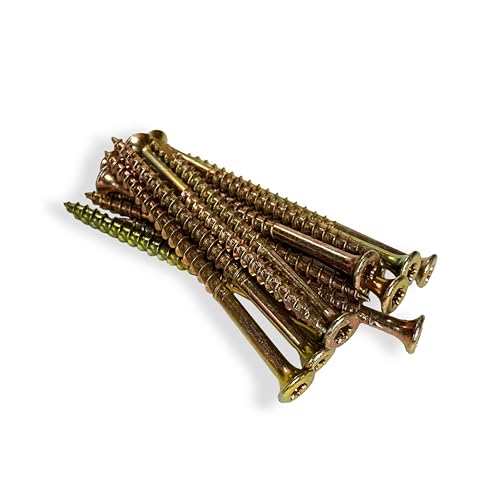 #9 x 3 Wood Construction Screws – Zinc Yellow Coated, Self-Drilling Point, Bugle Head, Torx Drive – Heavy-Duty Framing & Carpentry Screws – 250 Count - size: #9 x 3" (250 pcs)