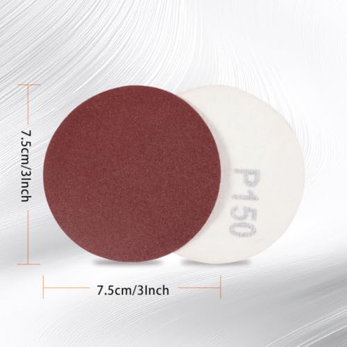 SPEEDWOX 100PCS 3" 150 Grit Sanding Discs, Hook and Loop No Hole Sandpaper - style: 150-Grit
