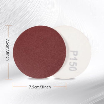 SPEEDWOX 100PCS 3" 150 Grit Sanding Discs, Hook and Loop No Hole Sandpaper - style: 150-Grit