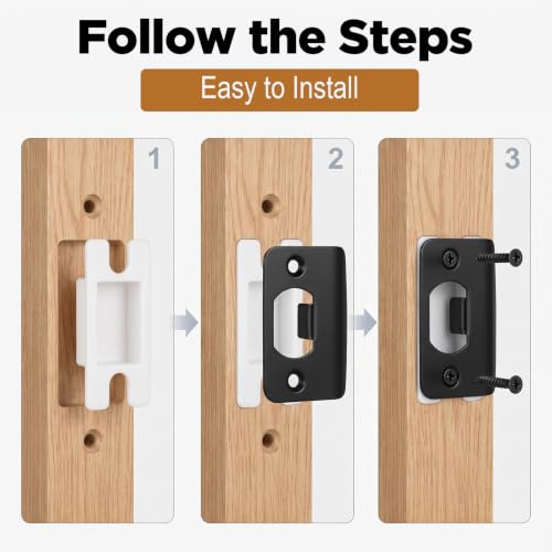 Door Plate Extended Strike Matte Black Heavy Duty Security