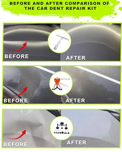95pcs Dent Puller Kit,Car Dent Puller Kit,Paintless Dent Removal Kit with Suction Cup & Bridge Puller & Golden Lifter, Dent Remover Tool for Car,Body Repair Dent Removal Tools for Car Door Hail Damage - color: 95PCS