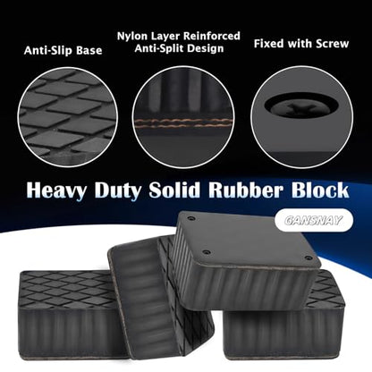 Rubber Block for Car Lift, Extended Spacing Scissor Pad, Nylon Reinforced Spacer Block, Helps Bridge Chassis Contact Gaps, 8000lbs Capacity, 6.3"(L)×4.7"(W)×4"(H) 1PC - size: 4″ Height (6.3″×4.7″)