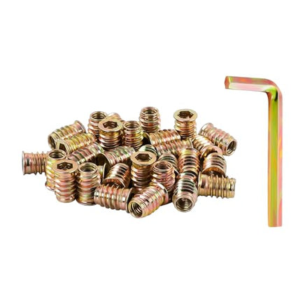40 PCS 1/4"-20 x 10mm Threaded Inserts for Wood, Hex Drive Screw-in Nutserts Furniture Connector Fastener, Wooden Products & Models - color: 1/4X20-10