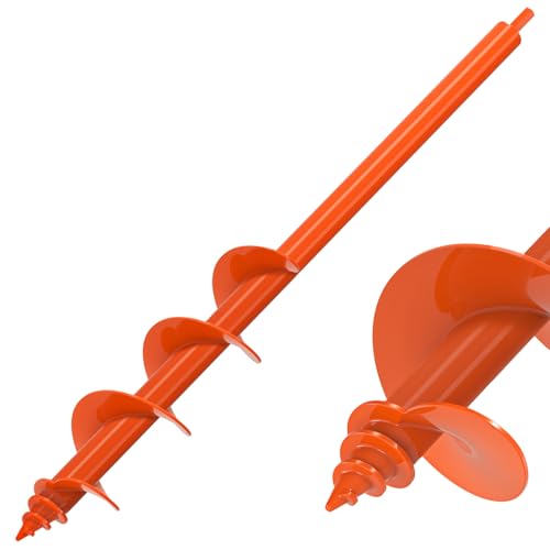 Insaga Auger Drill Bit for Planting 3 x 24'', Threaded Garden Auger Post Hole Digger, Spiral Drill Earth Dirt Augers for Bulb, Vegetables, Fence Posts and Umbrella Holes, Fits in 3/8” Drill Chuck - size: 3x24''
