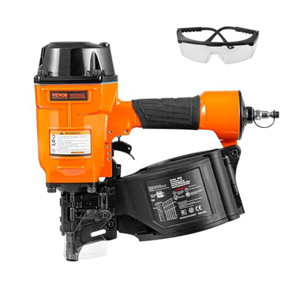 VEVOR Coil Siding Nailer MCN70, 1-3/4" to 2-3/4" 15 Degree Pneumatic Siding Nail Gun, 70-120PSI Air Coil Nailer for Pallet, Crating, Framing, Siding and Fencing - size: MCN70(1-3/4" to 2-3/4")