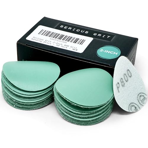 Serious Grit - 2-Inch P800 Grit Hook & Loop Sanding Discs - 50 Pack - style: 800 Grit