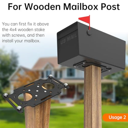 Mailbox Mounting Bracket, Plate for Post Mount Mailboxes - color: Mounting Bracket