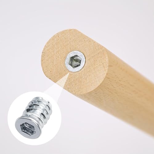 OIIKI 10 Pack Threaded Inserts, 1/4"-20 x 15mm Screw in Nut Threaded Wood Inserts, for Wood Furniture(with 1/4" Allen Wrench) - color: 10 pack, silver