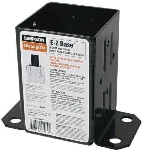 8 Pack Simpson Strong Tie FPBB44 E-Z Base 4x4 Post Base with Black Finish