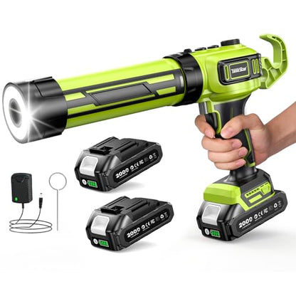 Taskstar Electric Caulking Gun with 2 x 2.0Ah Batteries, Upgraded Brushless - size: Brushless Motor +2 Batteries