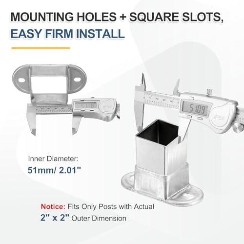 uxcell 10 Pack Square Post Flange Base, Fits 2x2 Square Tube Galvanized Steel Wall Mount Rail End Bracket Square Base Connector for Deck Fence Railing Handrail Mounting - size: 2" x 2"