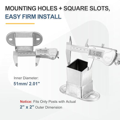 uxcell 10 Pack Square Post Flange Base, Fits 2x2 Square Tube Galvanized Steel Wall Mount Rail End Bracket Square Base Connector for Deck Fence Railing Handrail Mounting - size: 2" x 2"
