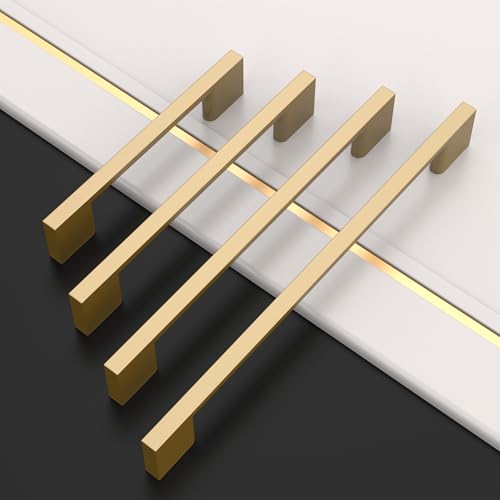 Amerdeco 10 Pack Champagne Bronze Cabinet Pulls 6.3" - color: Champagne Bronze, size: 6.3" hole center