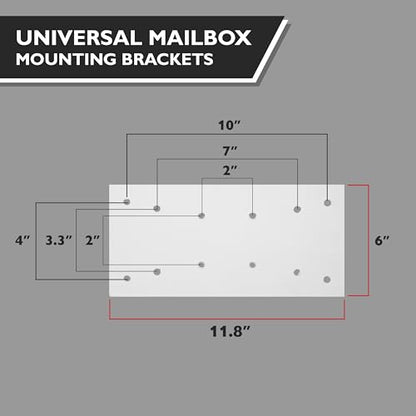 Ilyapa Mailbox Post Kit for Outside - 43x4x4 Metal Post Sleeve - White - color: White Single