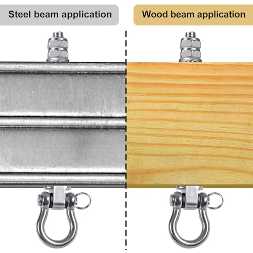 SELEWARE 2 Pcs Heavy Duty Bearing Swing Hangers Stainless Steel Swing Hooks - color: 2 Pack Bearing Hangers (7" X M2/5" Threaded Rod)