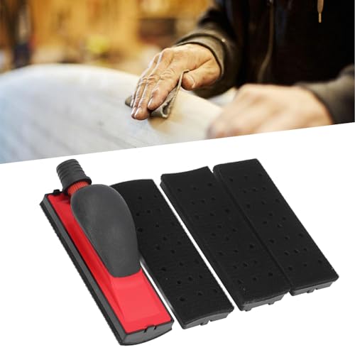 Adjustable Hand Sanding Block, Brushed Chassis Hand Sander with Dust Extraction, Ideal for Woodworking, Home Cleaning, ABS Material