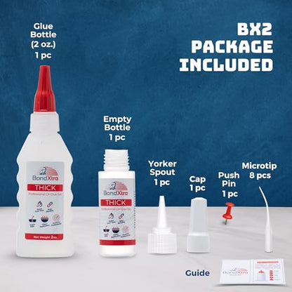 2 oz. Thick CA Glue for Woodworking, Premium Super Glue Kit for Wood Turning with Extra Bottles, Anti Clog Caps, Microtips, Thick Viscosity Cyanoacrylate for Plastic, DIY, Craft, Hobby, etc - size: 2 oz, style: THICK