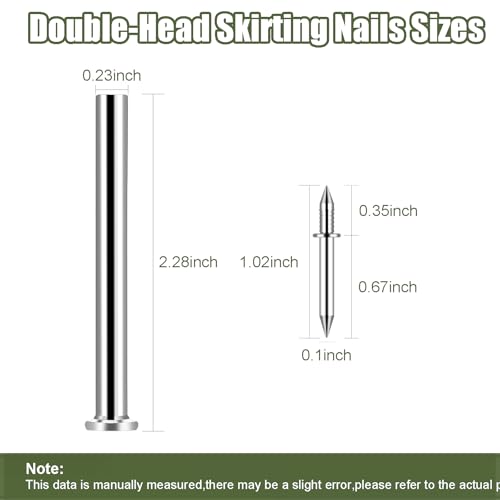 600Pcs Double Headed Skirting Nails with 6 Sleeve Tools
