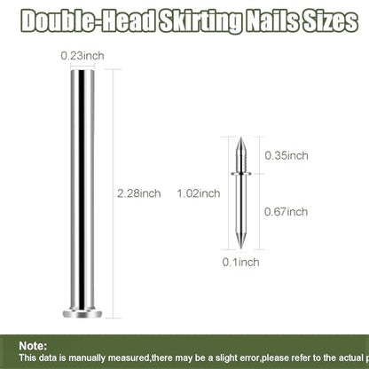 600Pcs Double Headed Skirting Nails with 6 Sleeve Tools