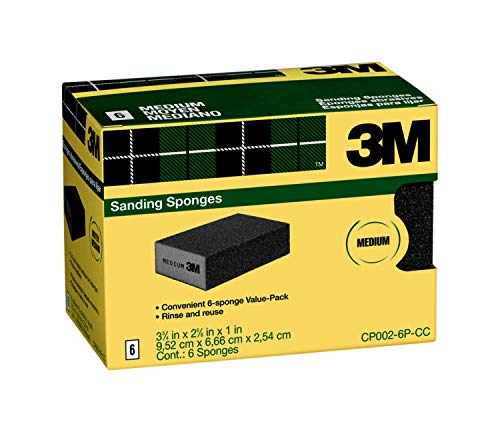 3M Sanding Sponge, Medium Grit, 6-Pack (CP002-6P-CC)