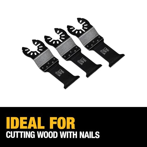 DEWALT 1-1/4 In, Titanium Oscillating Tool Blade For Wood with Nails, 3 Pack, (DWA4203-3) - size: One Size