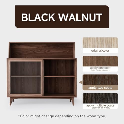 Wood Stain and Sealer, Built‑in Brush, Brown Walnut, 5.29 Oz - color: Black/Walnut, size: 1 Pack