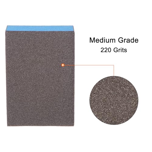 HARFINGTON 4pcs Sanding Sponge Blocks #220 (800-1000 Grits) Wet/Dry Hand Sanding Sponges, 100x70x25mm Foam Sanding Block Pad for Polishing Kitchen Metal Wood Drywall Furniture, Brown&Blue - color: Brown, Blue, size: 800-1000 Grits