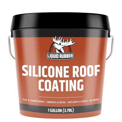 Liquid Rubber Silicone Roof Coating UV-Reflective Coating, White, 1 Gallon - size: 1 Gallon