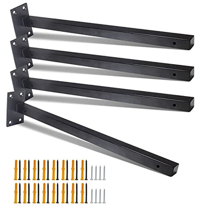 16 Inch Floating Shelf Bracket, 4 Pcs, Black - size: 16 Inch