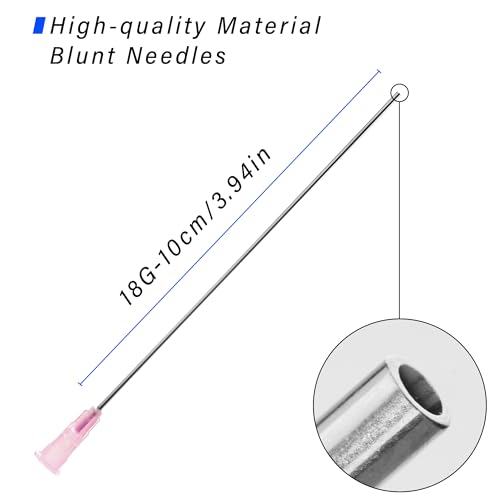 10ml Glue Applicator Syringes with 18G 4 Inch Blunt Tip Long Needle and Cap - size: 10ml