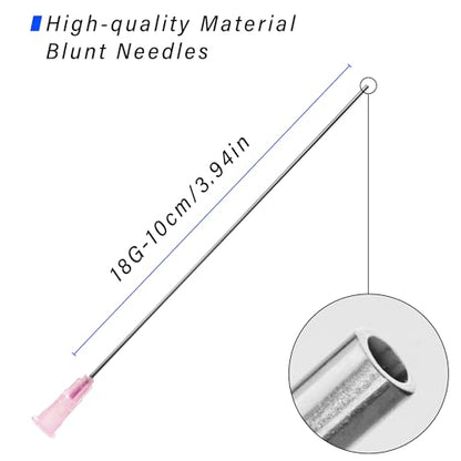 10ml Glue Applicator Syringes with 18G 4 Inch Blunt Tip Long Needle and Cap - size: 10ml