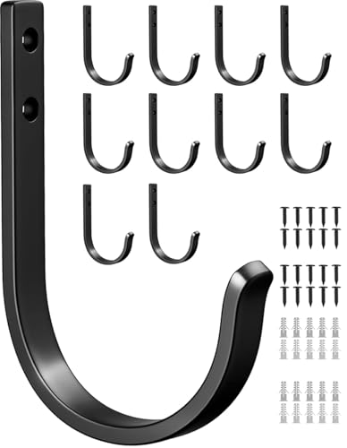 10-Pack 22LB Wall Hooks for Hanging Towel/Coat, Black - color: Black, size: 10 Pack