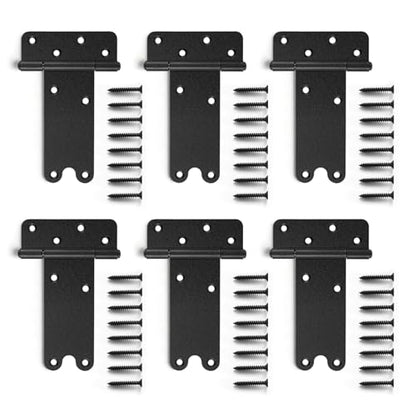 6“ Gate Hinges,280 Lbs Capacity,6 Pack Matte Black Heavy Duty Hinge - size: 6“-6 pcs-U-Matte Black